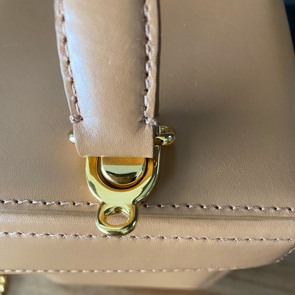 Mark Cross Grace CUBE BOX Bag Beige NEW Leather Cross Body Mini Bag AUTHENTIC 🥰 - Picture 9 of 14